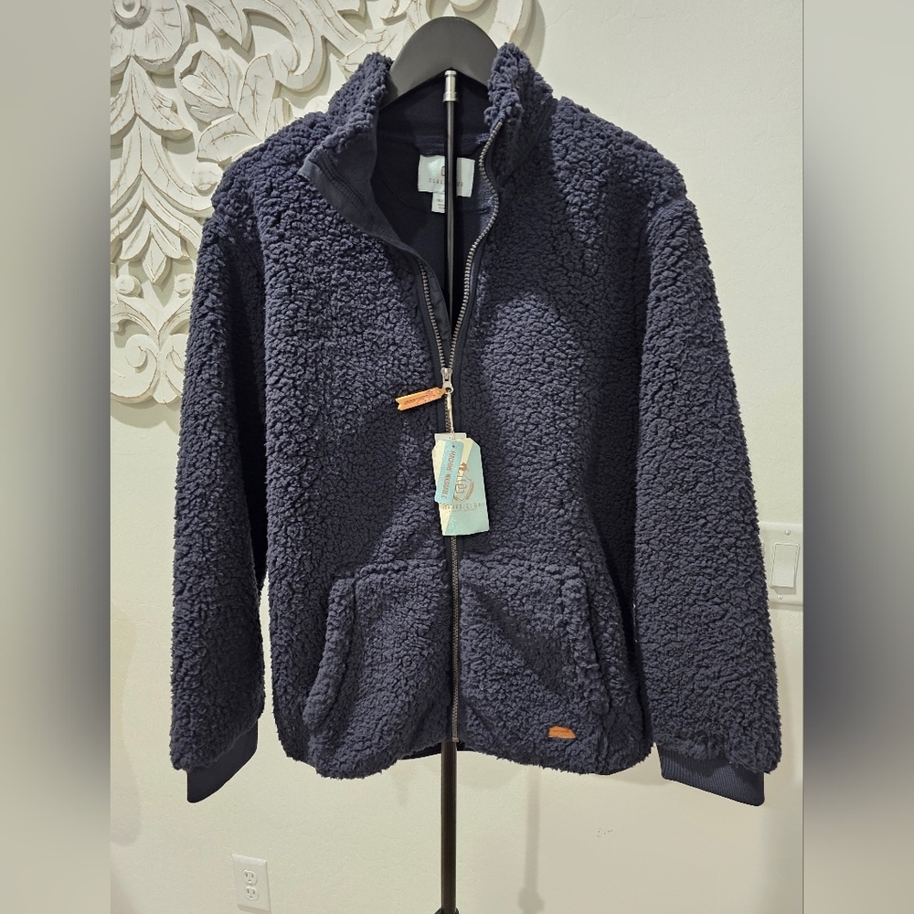 Class Club Boy's Charcoal Grey Sherpa Fleece Zip-Up Jacket Outerwear Size 4 & 14